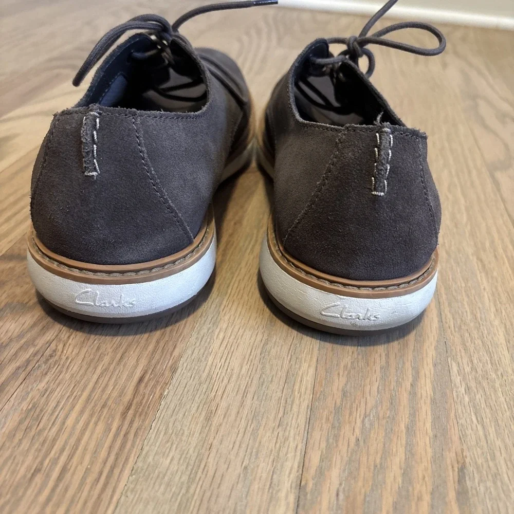 CLARKS Casual Lace‎ Up Oxford Shoes Atticus Nubuck size 9.5